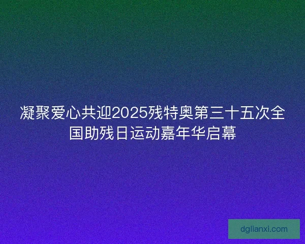 凝聚爱心共迎2025残特奥第三十五次全国助残日运动嘉年华启幕