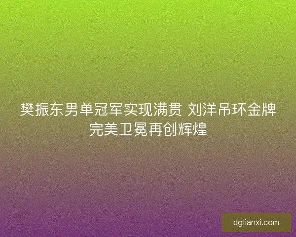 樊振东男单冠军实现满贯 刘洋吊环金牌完美卫冕再创辉煌