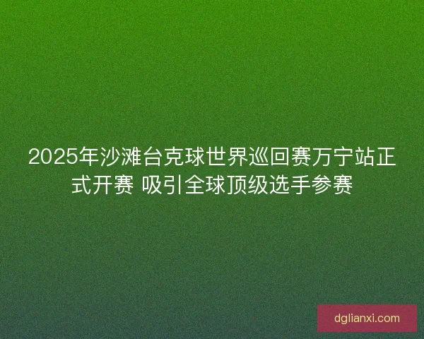 2025年沙滩台克球世界巡回赛万宁站正式开赛 吸引全球顶级选手参赛